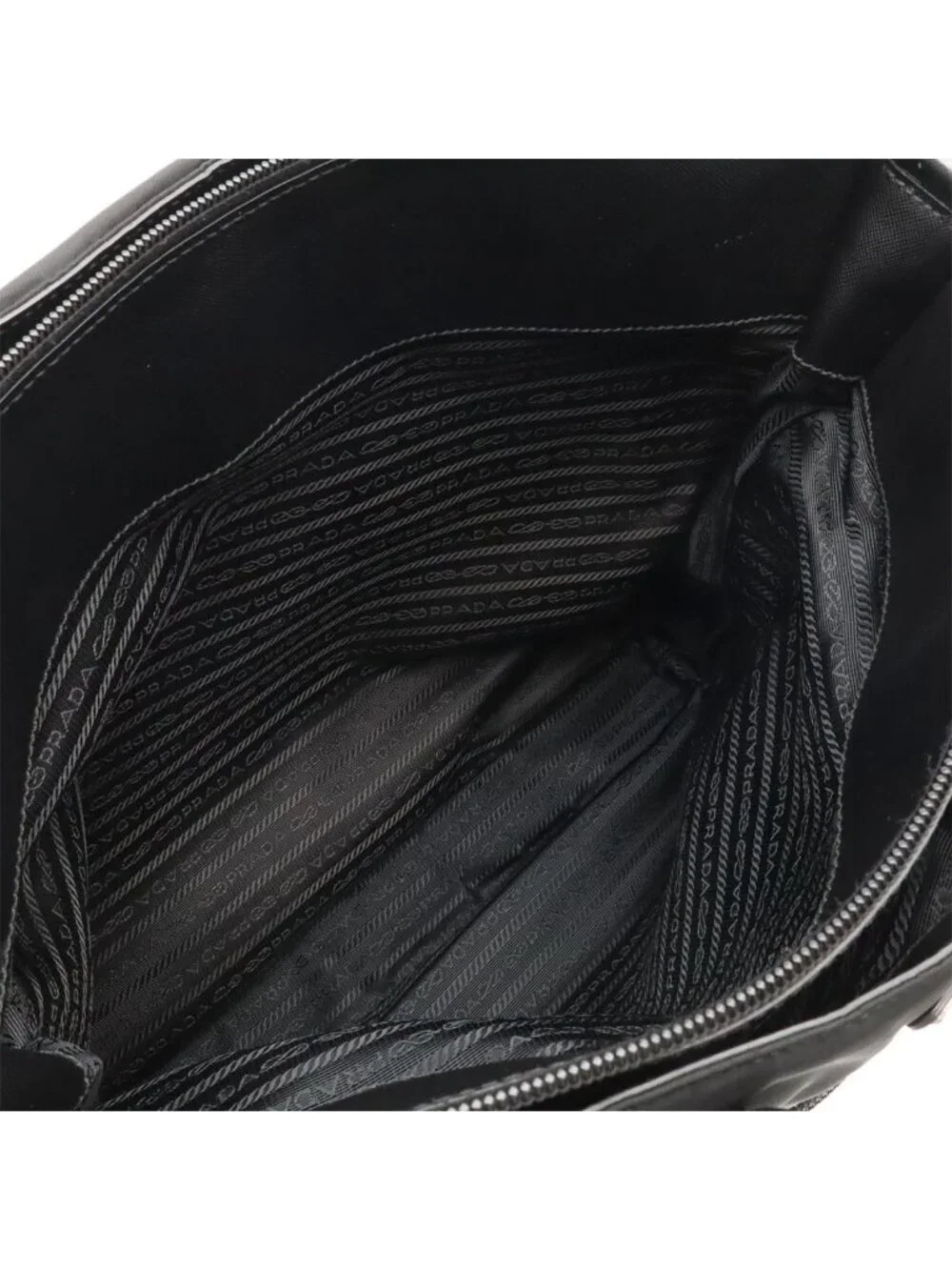 Prada Business Briefcase Tote 2-Way Shoulder Bag Crossbody Nylon Leather Nero